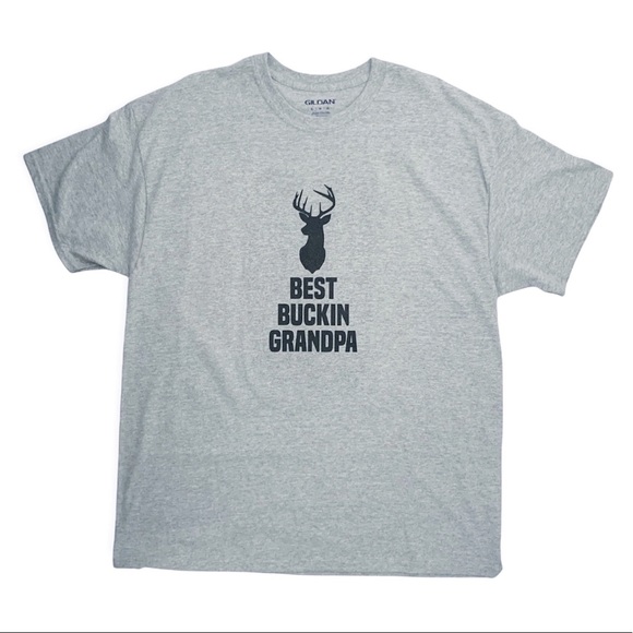 NWT Best Buckin Grandpa Men’s Grey T-Shirt - XL - Picture 1 of 5